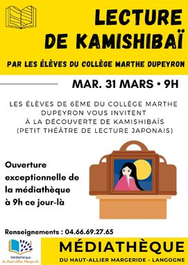 Mardi 31/06 à 9h à la médiathèque